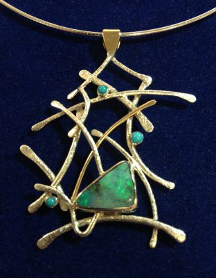 Anhänger, Opal, Gold